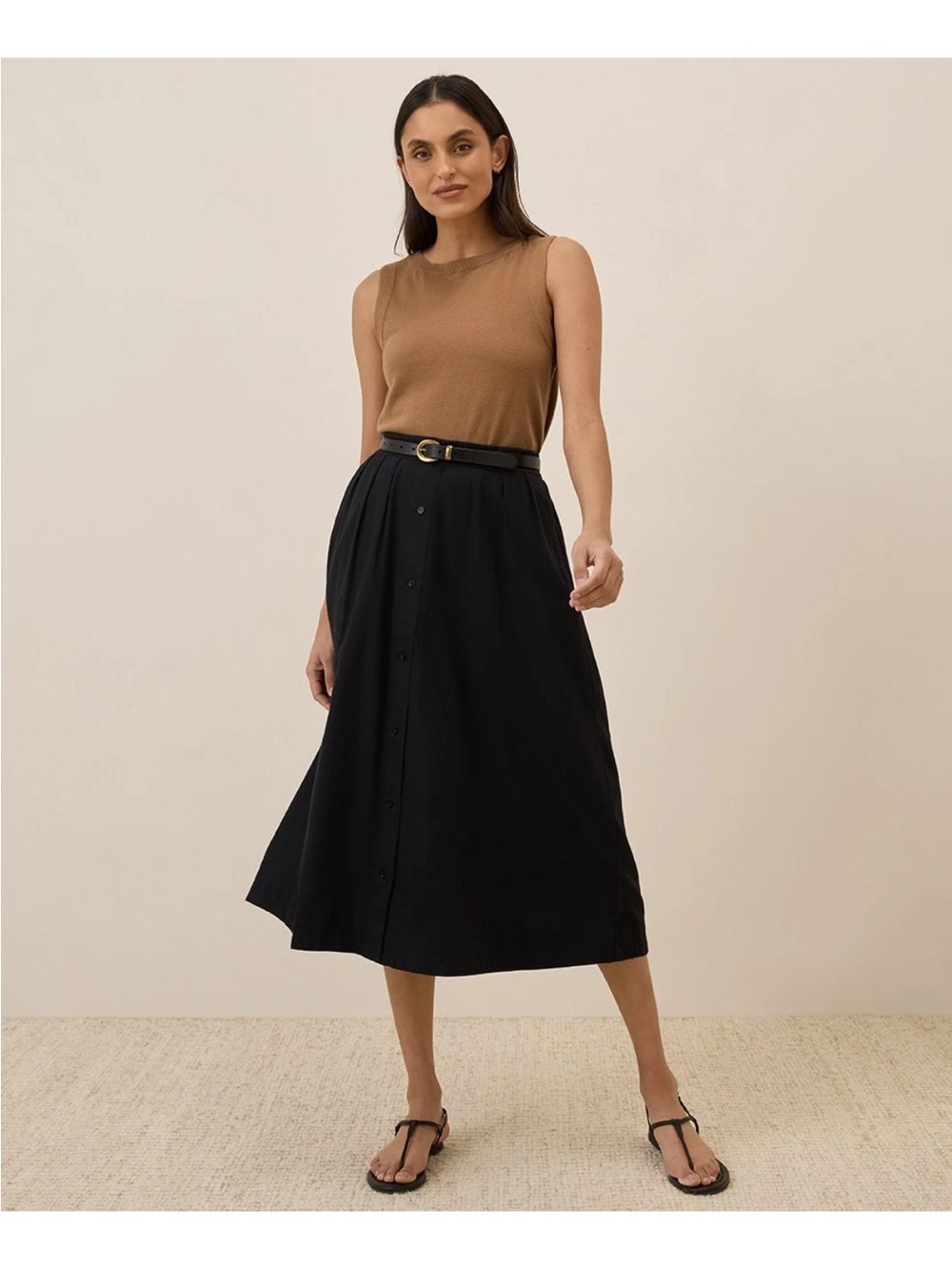 Pact cotton high waisted a line sunset light weight skirt (size xl)